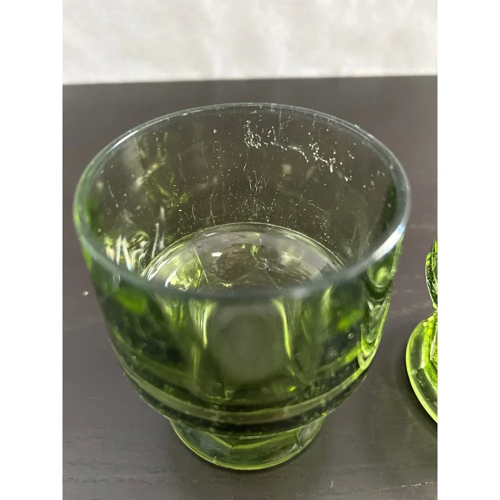 Viking Glass Georgian Honeycomb Avocado Green 4 1/4